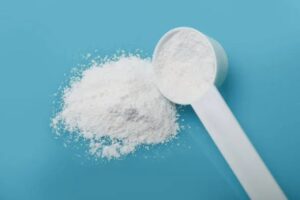 Beta-alanine white granular powder for bulk sports nutrition and dietary supplement formulations.