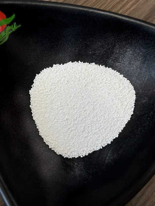 White calcium carbonate powder and granules for bulk food grade applications.