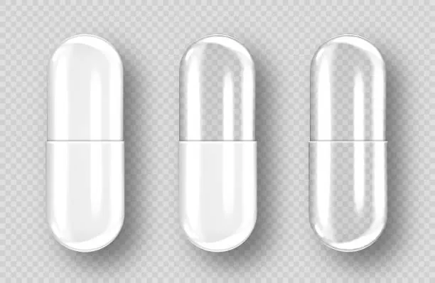 Transparent empty Pullulan capsule shells for plant-based supplement formulations.