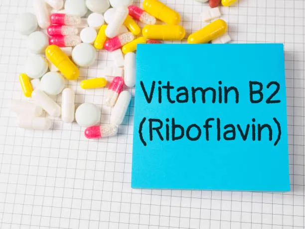 Vitamin B2 Riboflavin 98% crystalline powder ingredient for fortified food and supplement formulations.