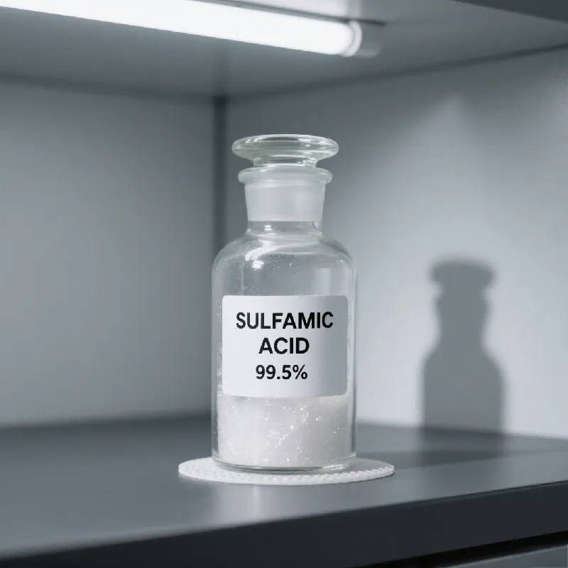 Sulfamic acid 99.5% white crystals for industrial descaling and cleaning applications.